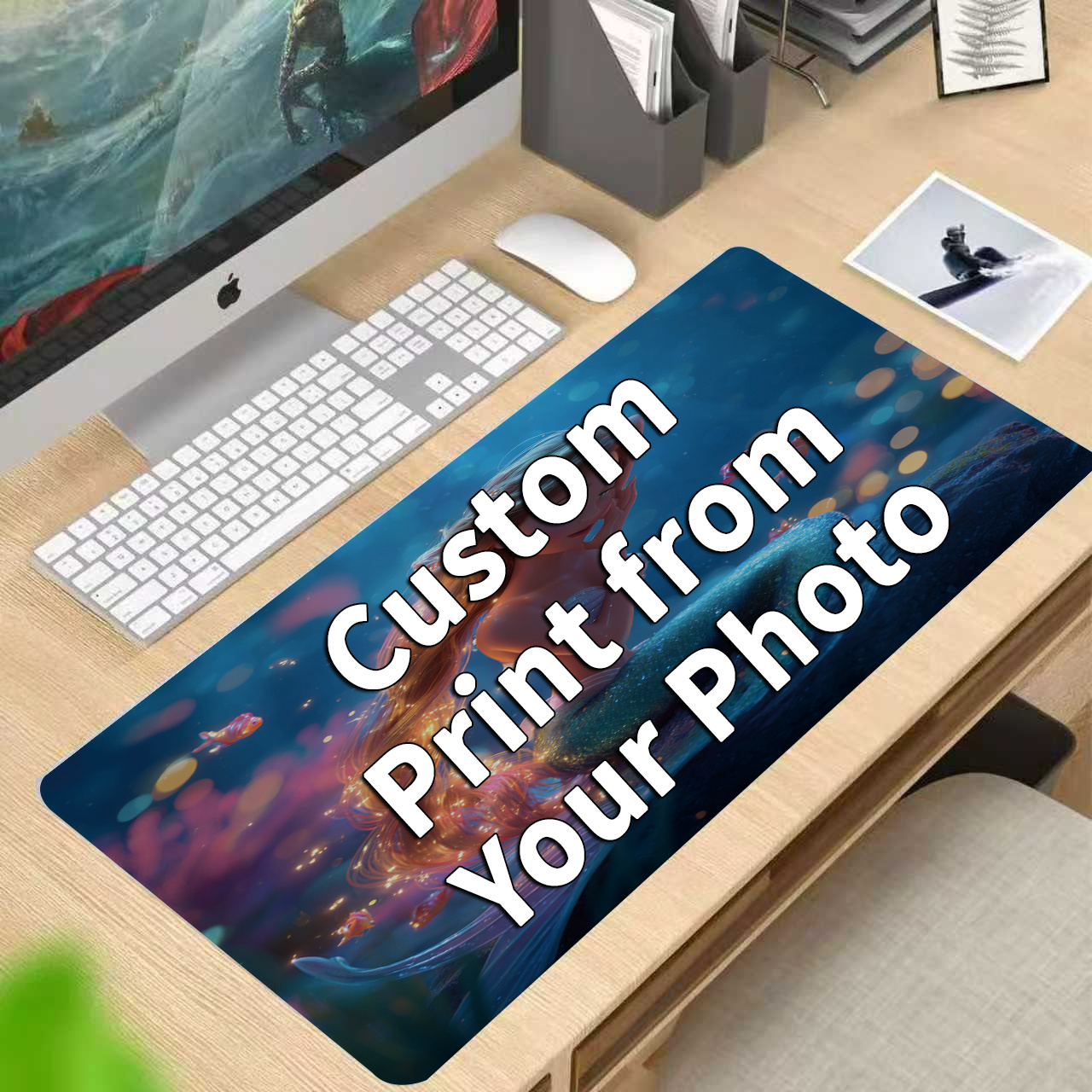 Laptop Accessories Images - パーソナライズされたカスタムマウスパッド 防水 滑り止めゴムベース カスタム画像 ゲーミングマウスパッド ノートパソコンデスクアクセサリー
