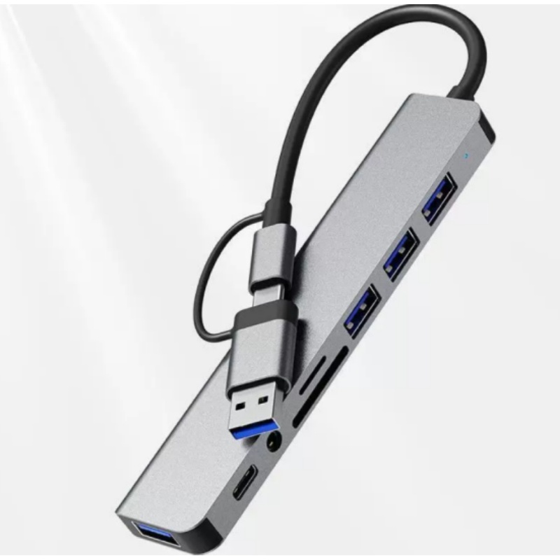 Laptop Accessories Hub - デュアルヘッド Type-C 8-in-1 多機能ノートブックカードリーダーハブドック、ラップトップ用 USB マルチウェイコンバーターアダプター