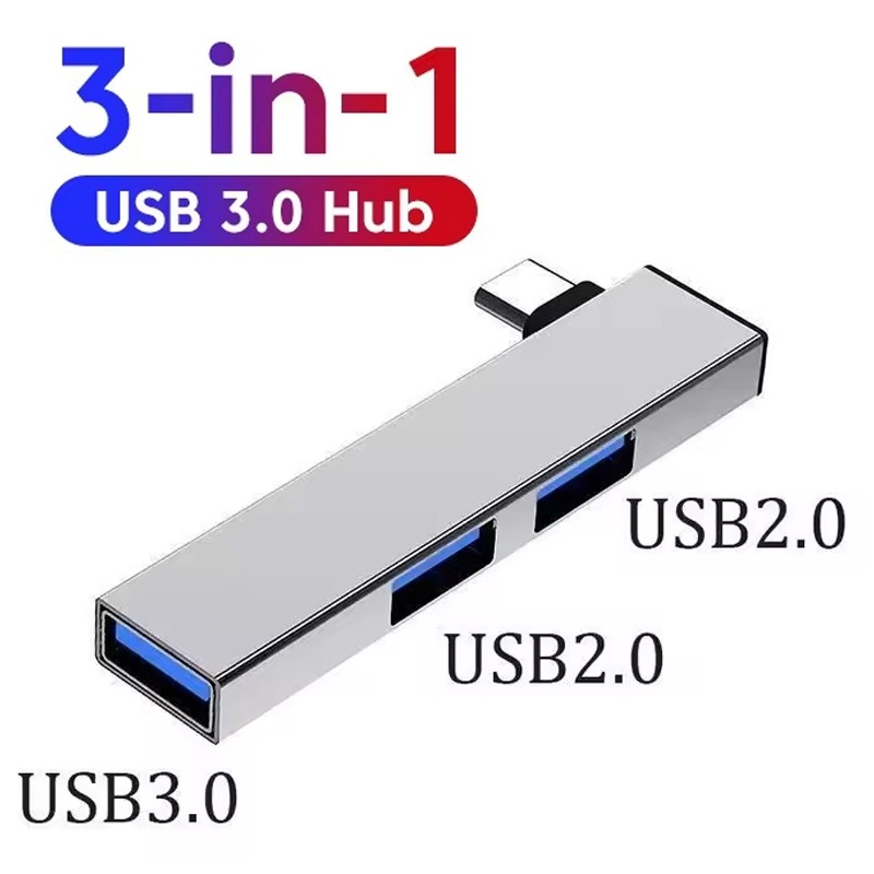 Laptop Accessories Hub - 3in1 USB 3.0ハブ 3ポート マルチタイプCスプリッター タイプCハブアダプター