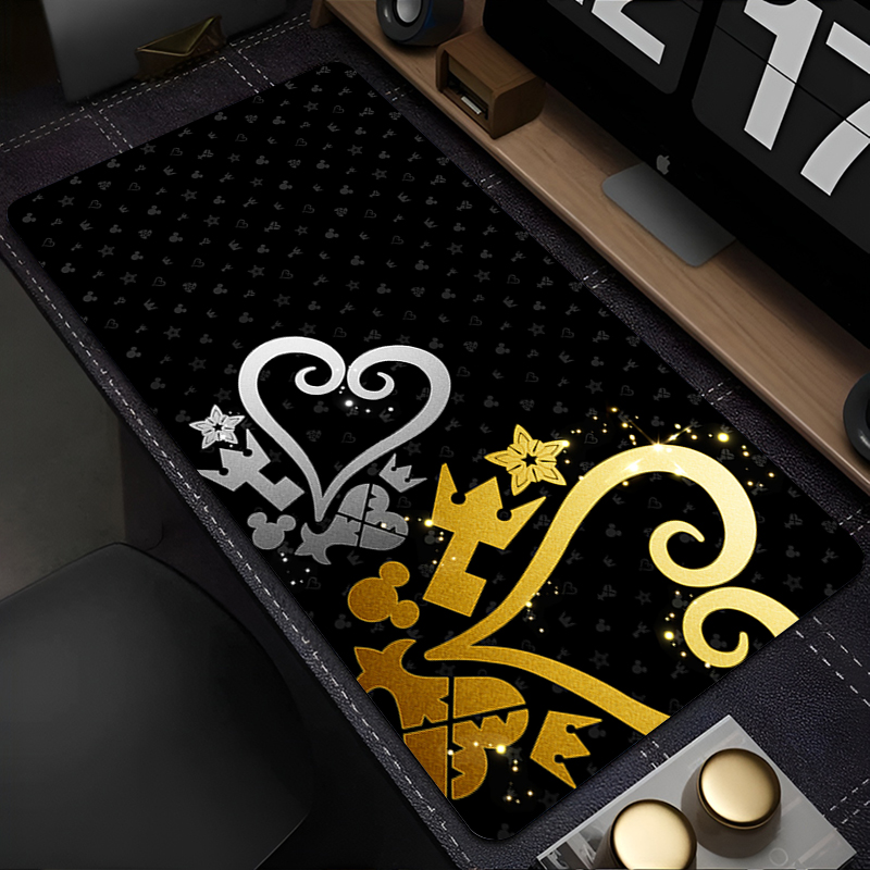 Laptop Accessories Bundle - 黒と白のアニメデスクトップマットオフィス PC ゲームアクセサリーキーボードマウスパッドラップトップ K-キングダムハーツマウスパッドゲーマーカーペット