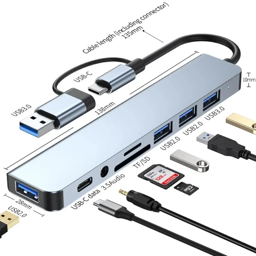 Laptop Accessories Hub - 8 In 2 USB-C ハブ 3.0