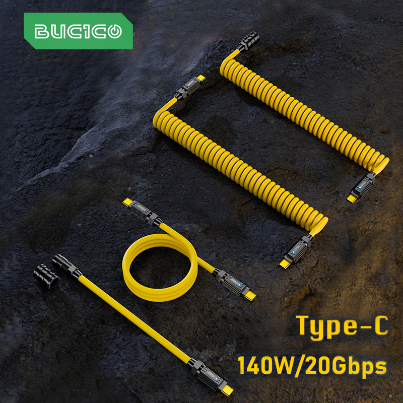 Laptop Lock Cable - USBタイプC急速充電データケーブル、iPhone 15、14、macbook、asus、Huawei、ゲーム、ラップトップ、車、8k、20gbps、pd3.1、140w用の分割可能なコード