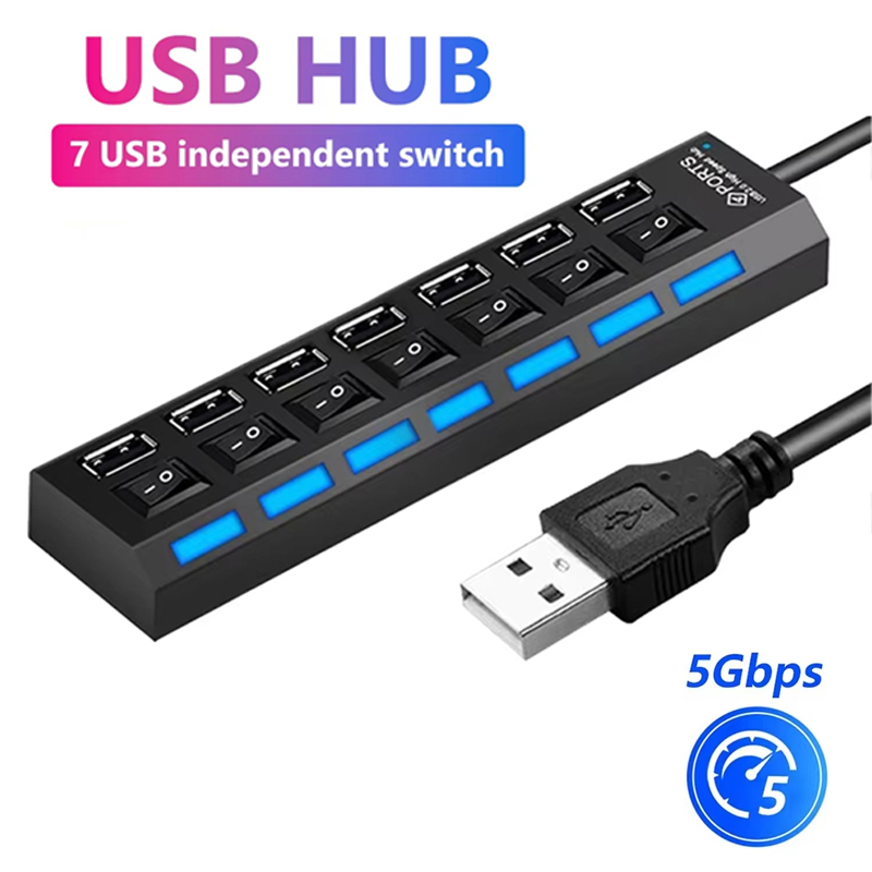 Laptop Accessories Parts - 7 ポート USB 2.0 ハブスプリッターラップトップコンピュータアクセサリー用 LED
