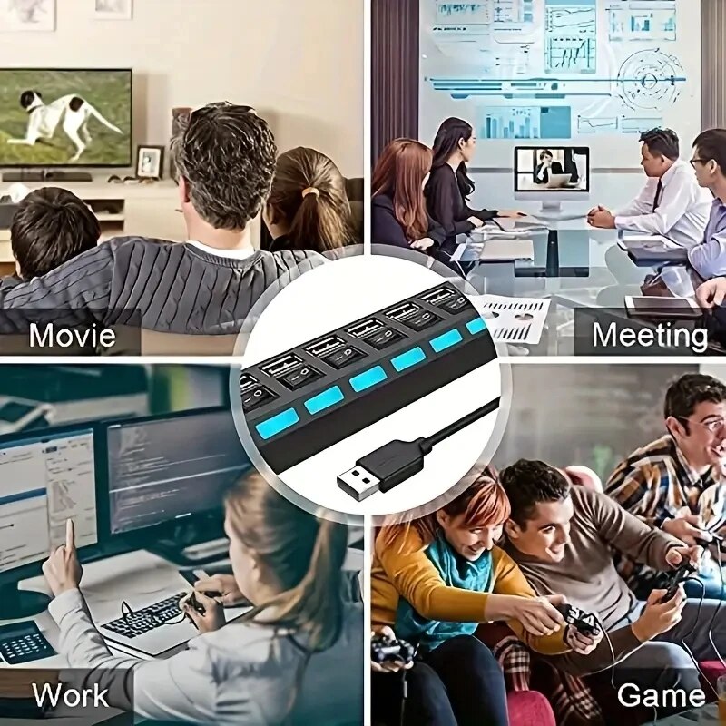 高速 4/7 ポート USB ハブ 2.0 アダプター エキ - Laptop Accessories Hub のレビューと価格