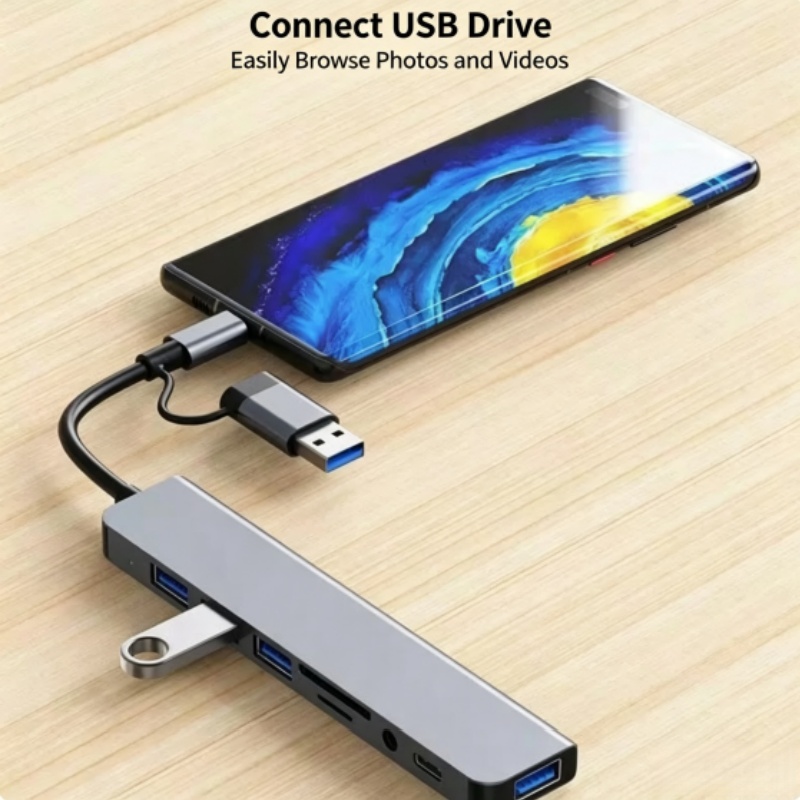 デュアルヘッド Type-C 8-in-1 多機能ノートブッ - Laptop Accessories Hub のレビューと価格