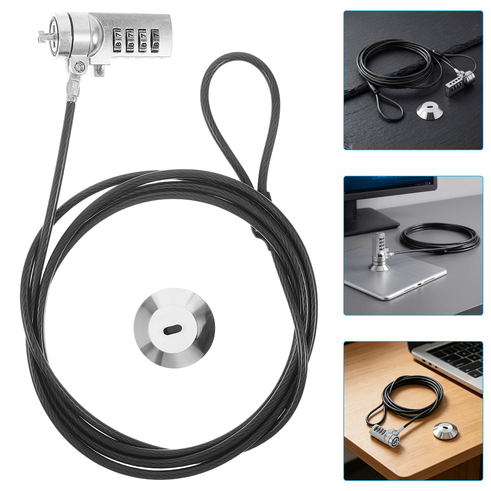 1セット ノートパソコン用コンビネーションロック 6フィート - Laptop Lock Cable のレビューと価格