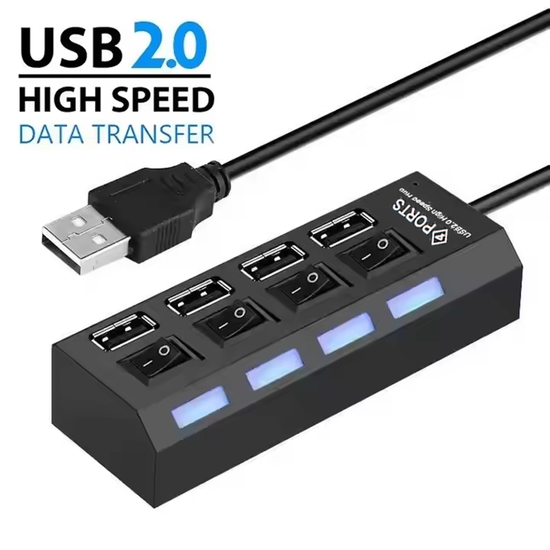 4ポートUSB 2.0ハブ拡張スプリッター、独立したLEDス - Laptop Accessories Hub のレビューと価格