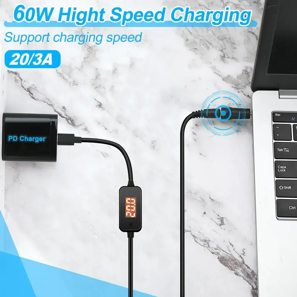 タイプ C から DC5.5x2.1mm 電源アダプタコード - Laptop Lock Cable のレビューと価格