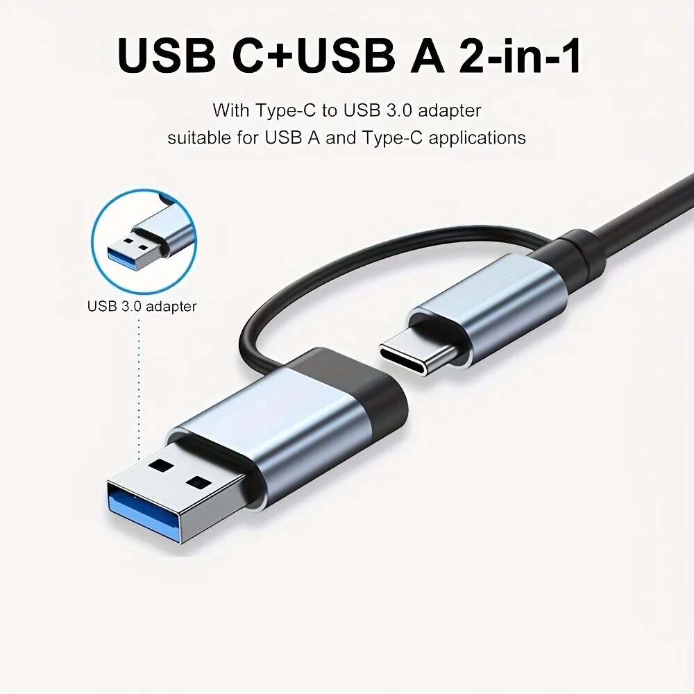 2in1 USB3.0ハブ 7ポート Type-C拡張スプリ - Laptop Accessories Hub のレビューと価格