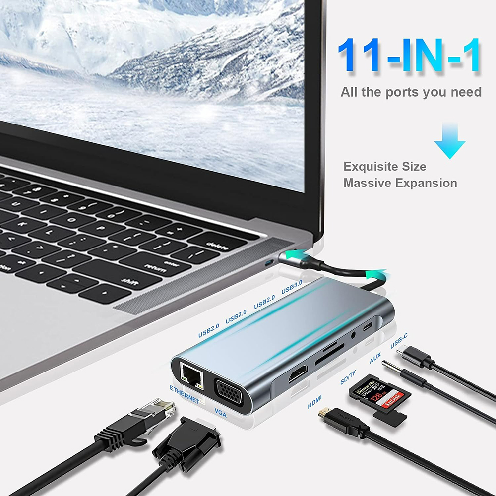 11-in-1 USB C ハブ Thunderbolt 3 - Laptop Accessories Hub のレビューと価格