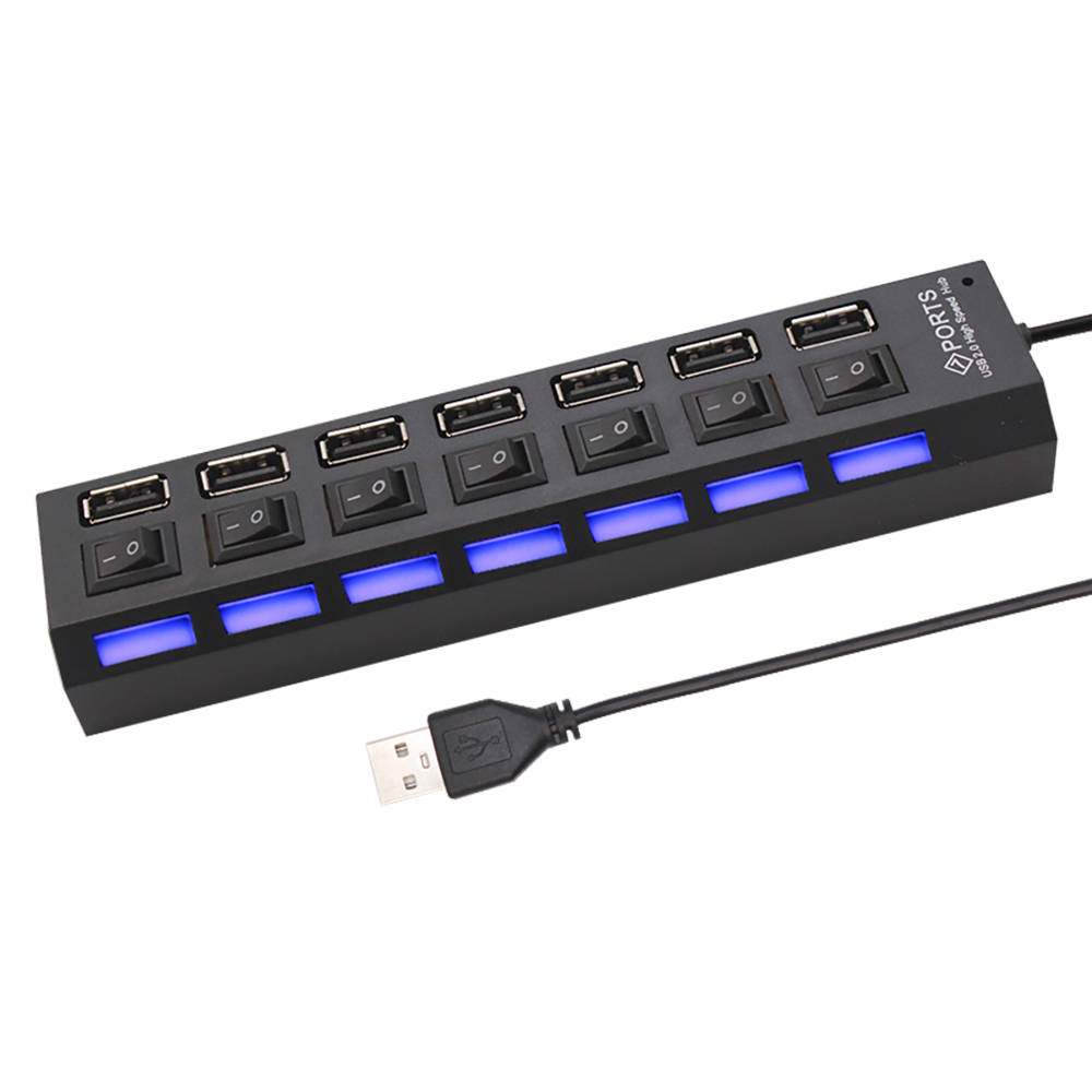 7 ポート USB 2.0 ハブスプリッターラップトップコン - Laptop Accessories Parts のレビューと価格