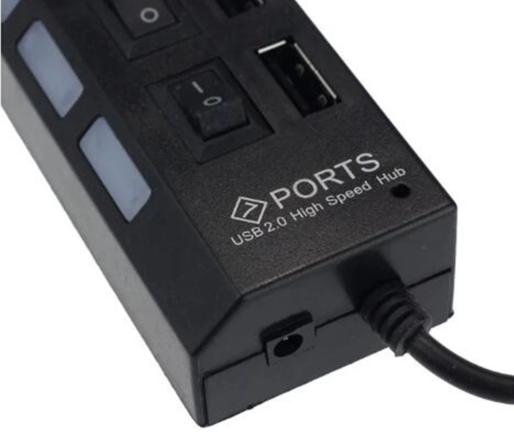 7 ポート USB 2.0 ハブスプリッターラップトップコン - Laptop Accessories Parts のレビューと価格
