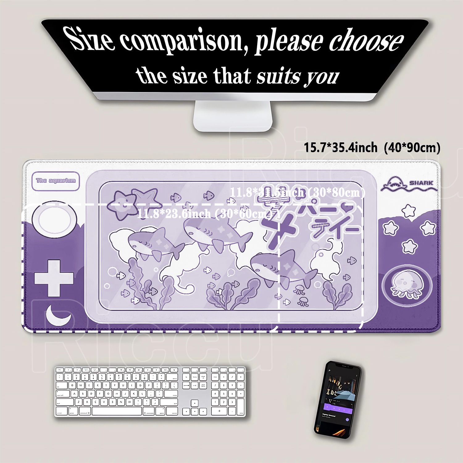 マウスパッド 可愛いサメパーティーのテーマ 滑り止めゴムベー - Laptop Accessories Bundle のレビューと価格