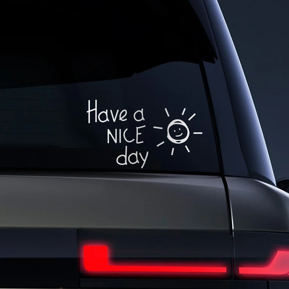 Have A Nice Day 反射カーステッカー 自動車用 - Laptop Accessories To Have のレビューと価格